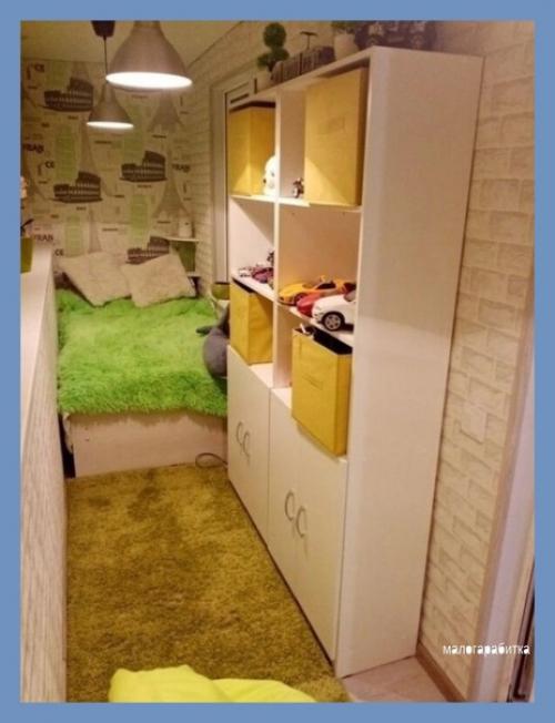 Таким образом, если у вас однокомнатная квартира, ребенку можно сделать комфортную комнату на утепленном балконе. 05