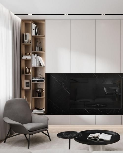 Современный минимализм.  Фасады гладкие, без фрезеровки, нет ярких акцентов, минимум декора. 02