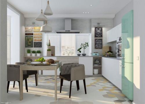 Зонирование кухни - гостиной. 02