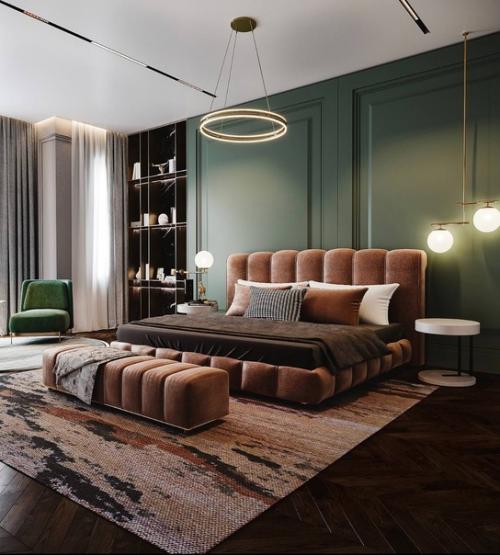 Подборка довольно насыщенных и нестандартных интерьеров спален. 03