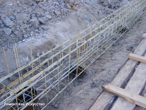 Как сделать обвязку фундамента арматурой. 07 Как сделать обвязку фундамента арматурой. 07