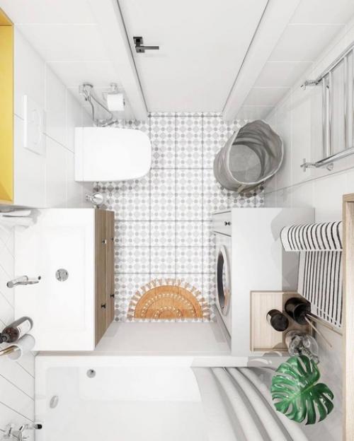 Дизайн ванной комнаты в современном стиле, площадью 4, 1 квм. 02