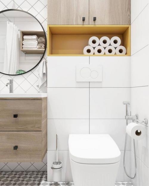 Дизайн ванной комнаты в современном стиле, площадью 4, 1 квм. 01