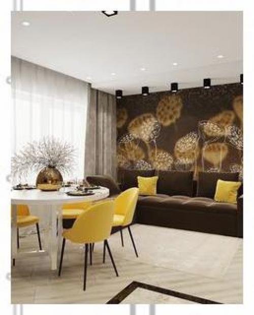 Яркий и нестандартный дизайн - проект кухни - гостиной и прихожей. 06