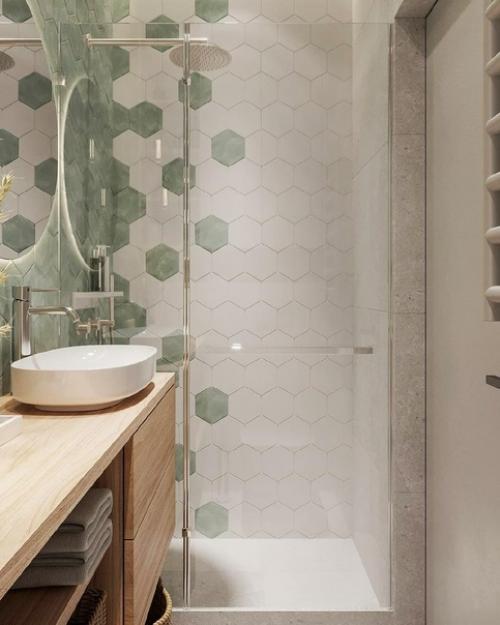 Дизайн - проект ванной комнаты в современном стиле. 02