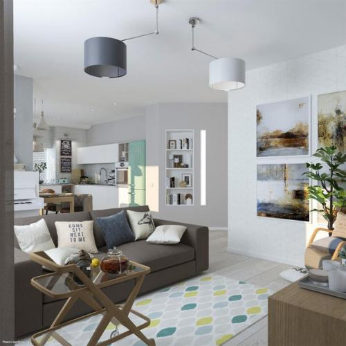 Зонирование кухни - гостиной. 01