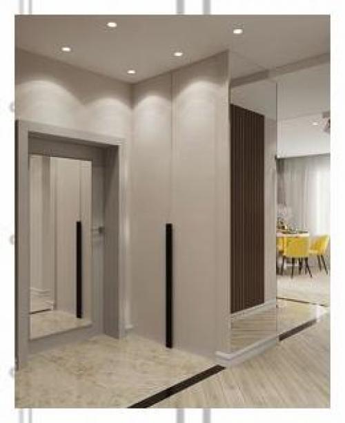 Яркий и нестандартный дизайн - проект кухни - гостиной и прихожей. 05