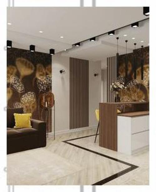 Яркий и нестандартный дизайн - проект кухни - гостиной и прихожей. 03