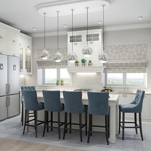 Замечательный дизайн - проект гостиной совмещенной с кухней. 03