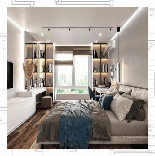 Дизайн спальни, площадью - 14 кв. 02