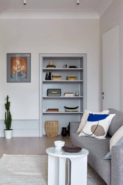 В современном дизайне сохранили дух старой квартиры. 01