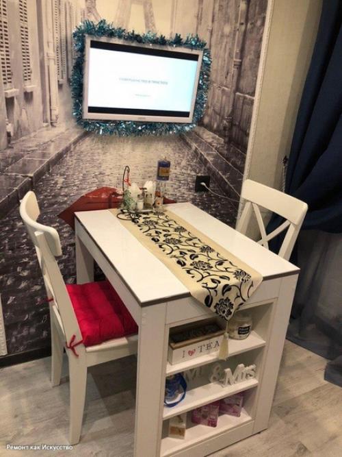 Здравствуйте!  Мы хотим поделиться нашими стараниями кухня 5, 8 кв м, своими руками. 05