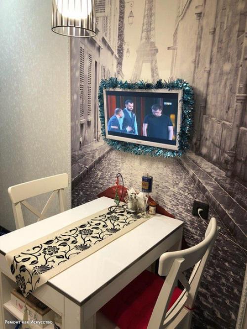 Здравствуйте!  Мы хотим поделиться нашими стараниями кухня 5, 8 кв м, своими руками. 06