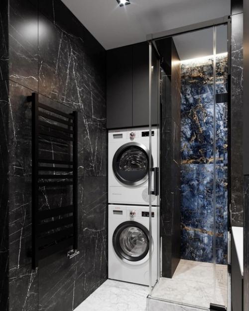 Тёмный стиль в ванной комнате. 03