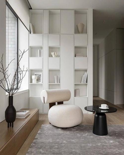 Легкий графичный интерьер квартиры, площадью 56 кв. 01