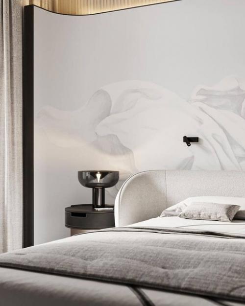 Получилось очень атмосферно: плавные формы мебели и предметов декора усиливают воздушный и такой уютный интерьер этой комнаты. 04