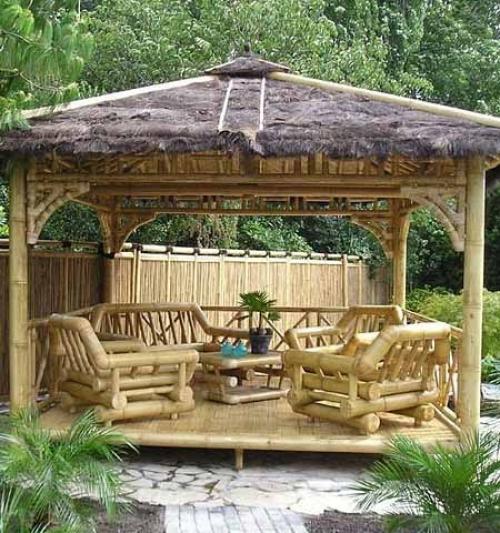 Необычные садовые беседки: 10 беседок в восточном стиле из бамбука! 06