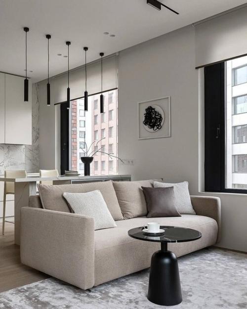 Легкий графичный интерьер квартиры, площадью 56 кв. 02