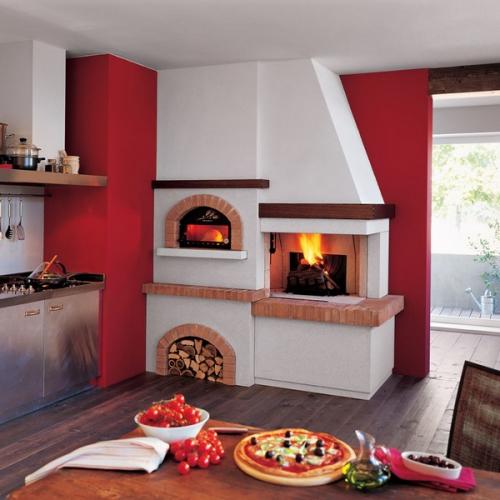 Красивый дизайн дома с помощью современной печи из кирпича. 07