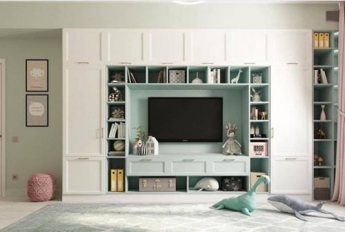 Уютный и светлый интерьер детской для разнополых детей 5 и 7 лет. 03