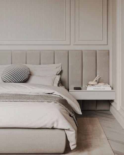 Мастер - спальня и санузел в классических спокойных тонах. 01