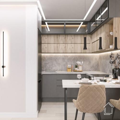 Школа ремонта.  Особенности дизайна кухни - гостиной. 02