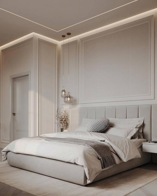 Мастер - спальня и санузел в классических спокойных тонах. 02