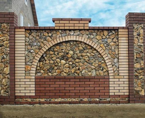 Дизайнерские решения красивых заборов из кирпича. 08