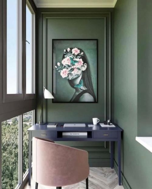 Разнообразие балконов.  Но как же любят дизайнеры везде добавить картины. 01