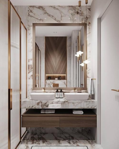 Мастер - спальня и санузел в классических спокойных тонах. 05