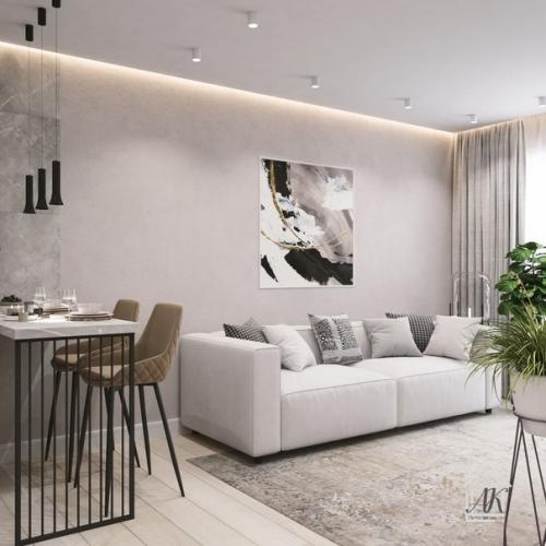 Школа ремонта.  Особенности дизайна кухни - гостиной. 03