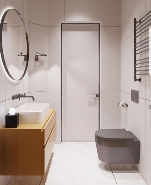 Двухцветный интерьер ванной комнаты. 02