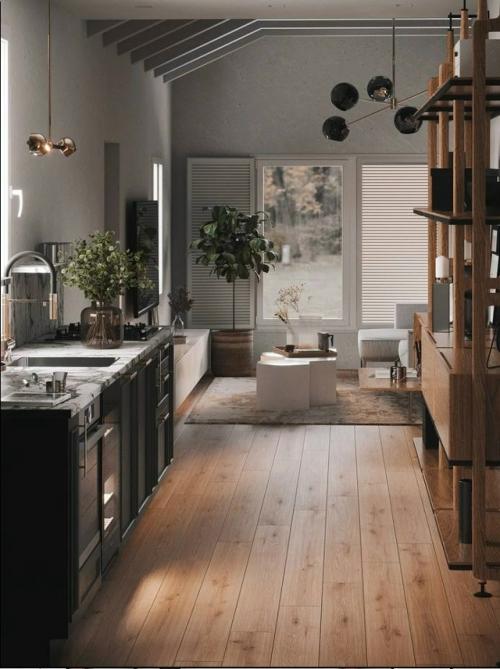 Очень уютный и невероятно стильный загородный дом с видом на лес - это пространство, где архитектура и природа существуют в идеальном диалоге. 01