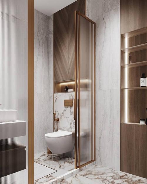 Мастер - спальня и санузел в классических спокойных тонах. 07