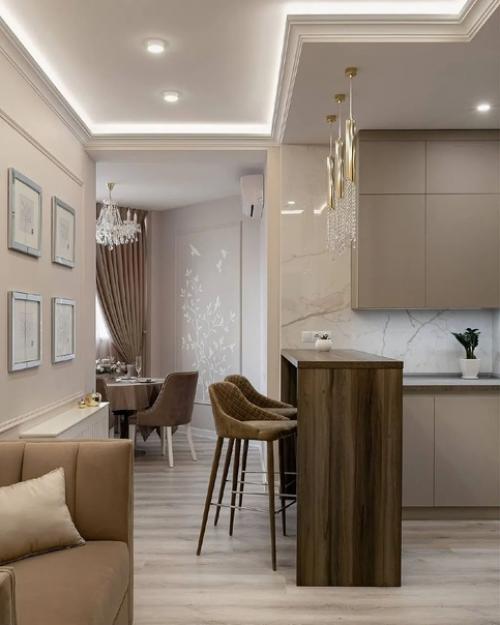 Школа ремонта.  Тёплый, уютный, ненавязчивый, комфортный, сдержанный цветовой дизайн в нейтральных тонах. 06