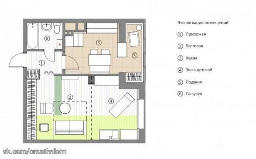 А как вам солнечная однокомнатная квартира в желтых тонах? 09