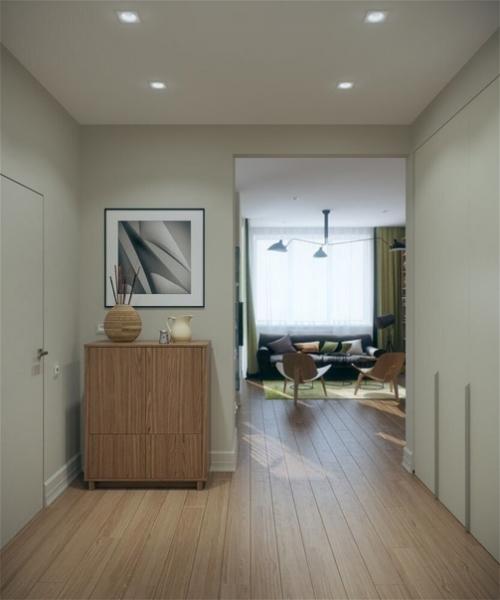 Простой и уютный дизайн 3-х комнатной квартиры, который не давит на глаза. 06