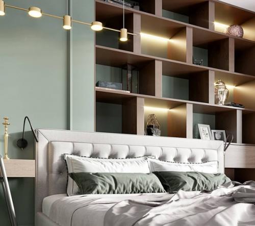 Уютная спальня, из которой есть прямой доступ в ванную комнату и гардероб. 01