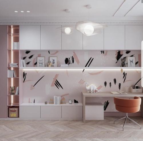 Нежный и легкий интерьер детской комнаты. 02