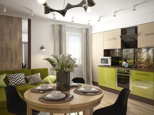 Дизайн - проект гостиной в современном Эко - Стиле. 04