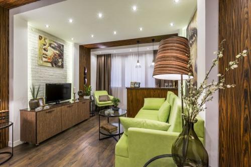 Гостиная в стиле лофт. 04