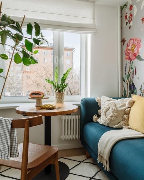 32 кв.  м. светлая, уютная квартира в европейском стиле (преимущественно скандинавском с элементами средиземноморского. 01