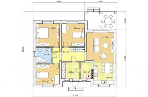 Проект одноэтажного дома площадью 107. 01
