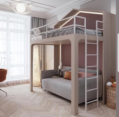 Нежный и легкий интерьер детской комнаты. 01