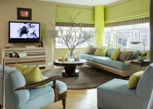 Голубые тона в гостиной: достоинства и недостатки. 08