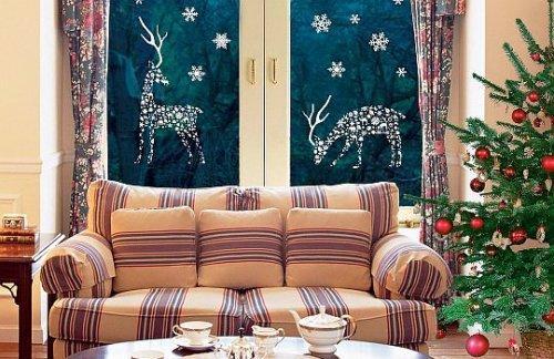 Мы украшаем окна к новому году. 01