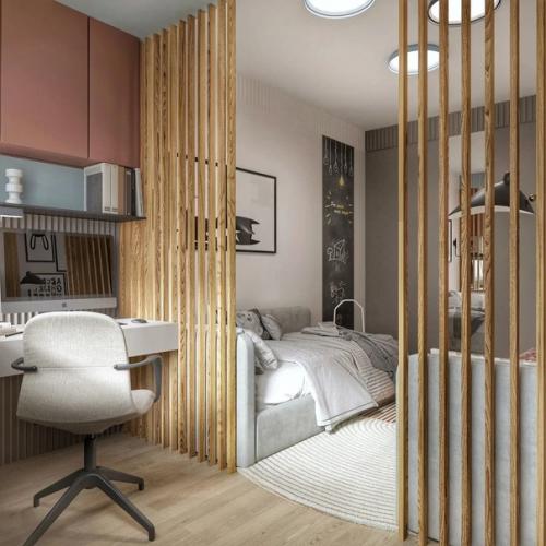 Школа ремонта.  Комната для двух мальчишек школьников близнецов в загородном доме. 01