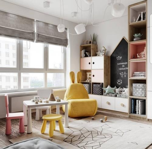 Очень функциональная и яркая детская комната, которая подойдет практически любому ребенку. 01