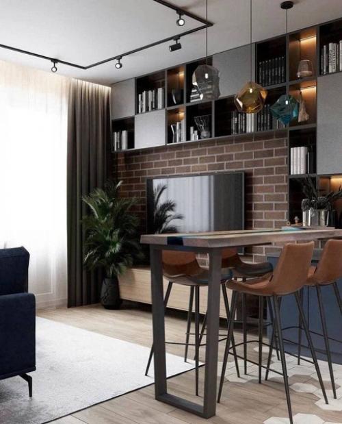 Практически идеальный дизайн - проект небольшой однушки с элементами лофта. 01