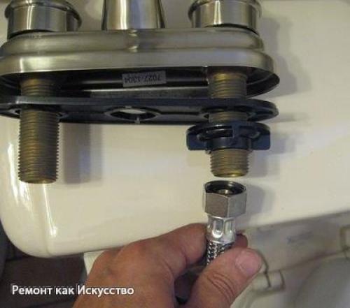 Как установить смеситель в ванной. 04